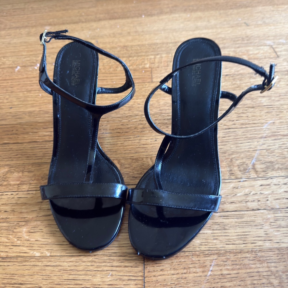 Michael Michael Kors Black  T-Strap Stiletto Heels Women's 8M